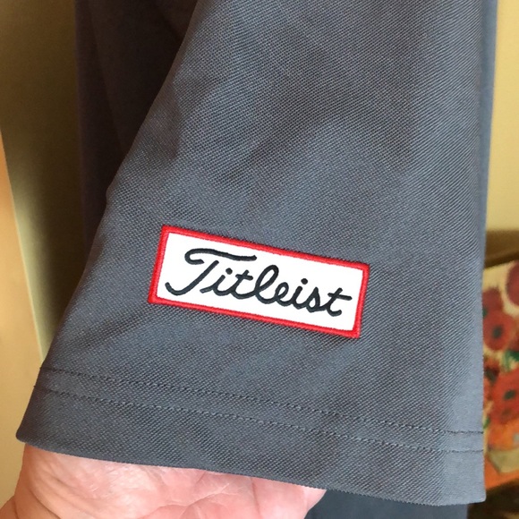 FOOTJOY Size Large Polo Golf PGA Logo Titleist Logo Dark Gray Casual $79 NEW - Picture 13 of 16